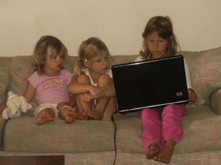 Girls on computer